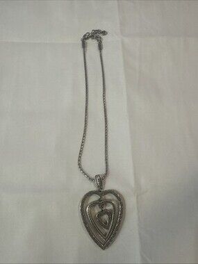 Brighton Tripple Heart Necklace 16-18” Silver Tone